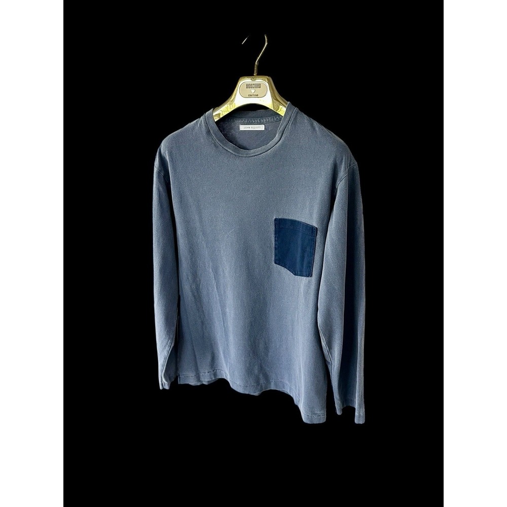 John Elliott Long Sleeve Pocket Shirt Men Sz Small Indigo Blue Single Stitch